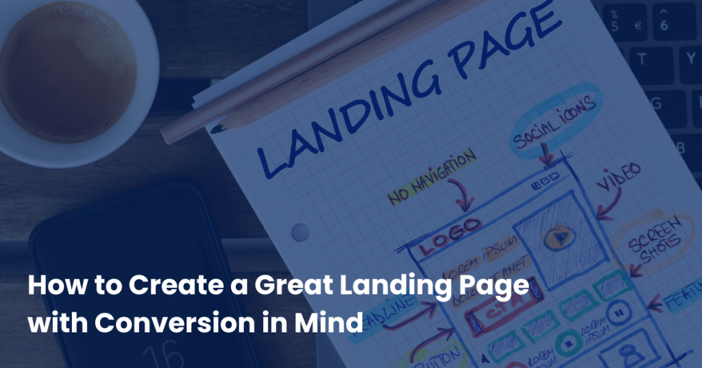 3 A featured image of a planning stage for a landing page.
